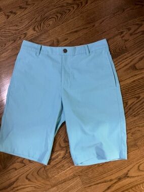 Puma Men's Aqua Flat-Front Golf Shorts 30”